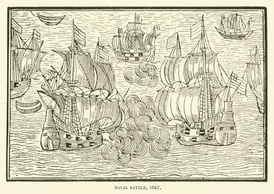 Naval Battle, 1647 by English School
